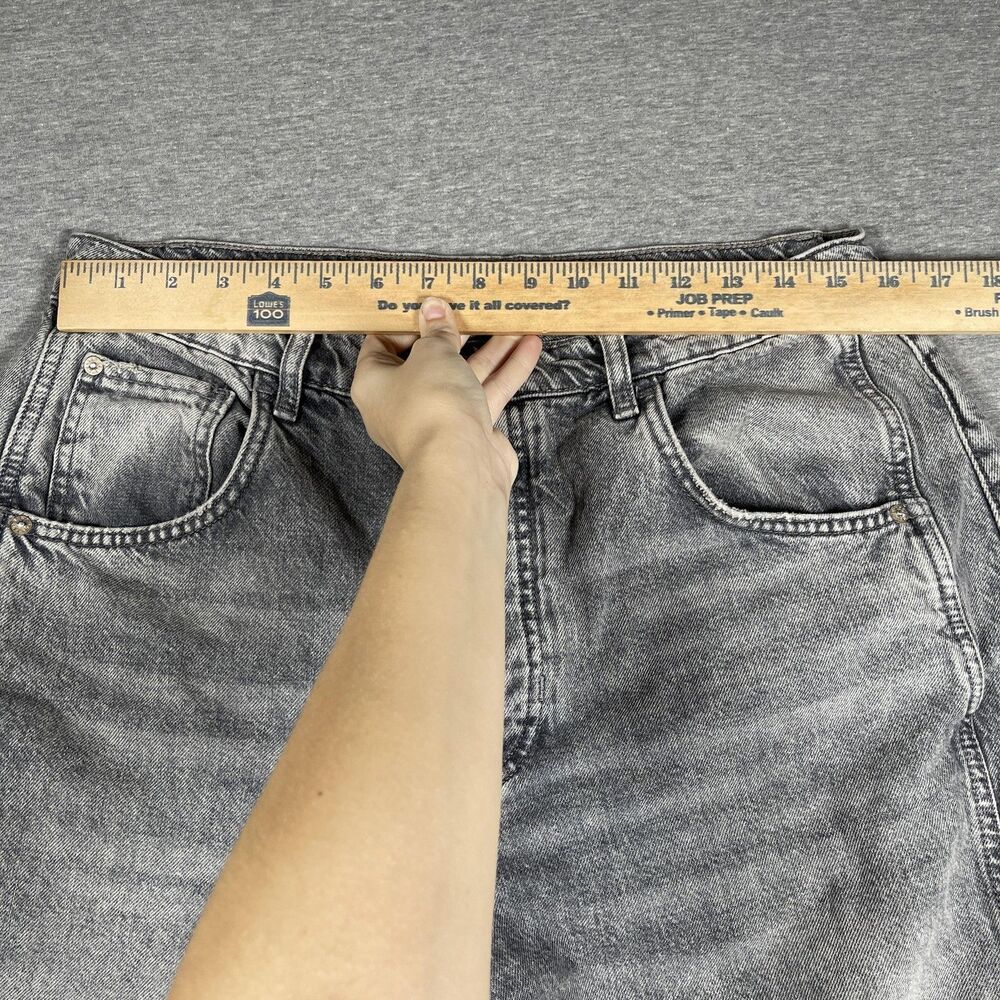 Free People We The Free Jeans Womens 30 Gray Wide-Leg Relaxed Acid Wash Barrell - Picture 3 of 12